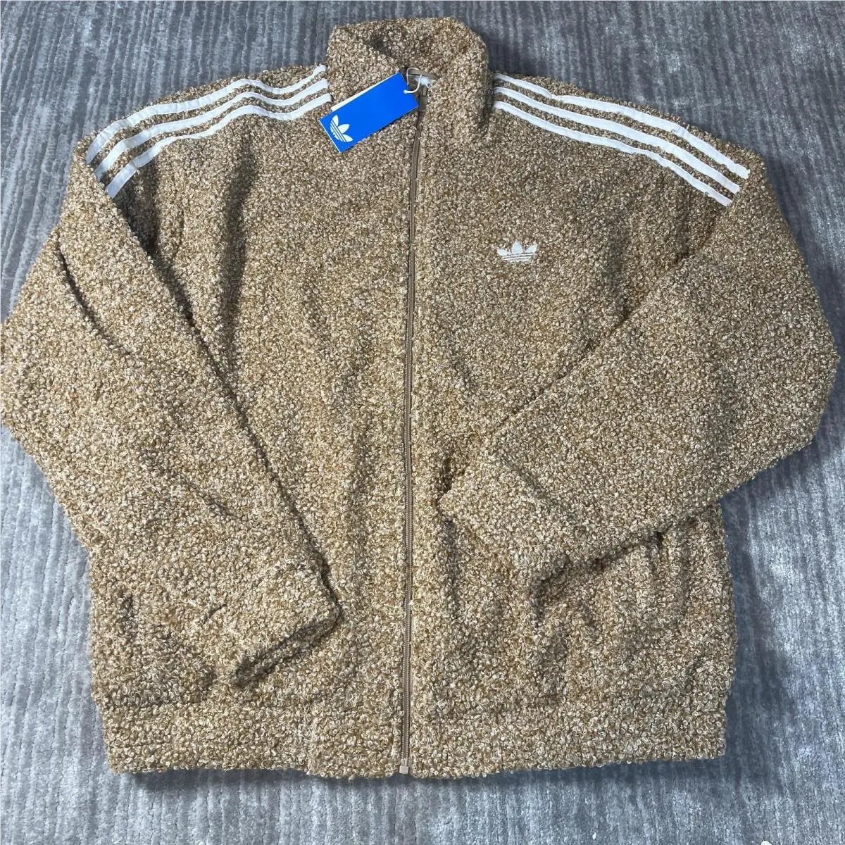 Boucle FB TT Track Jacket Mens Large Beige Full Zip Originals KS5274 by Adidas