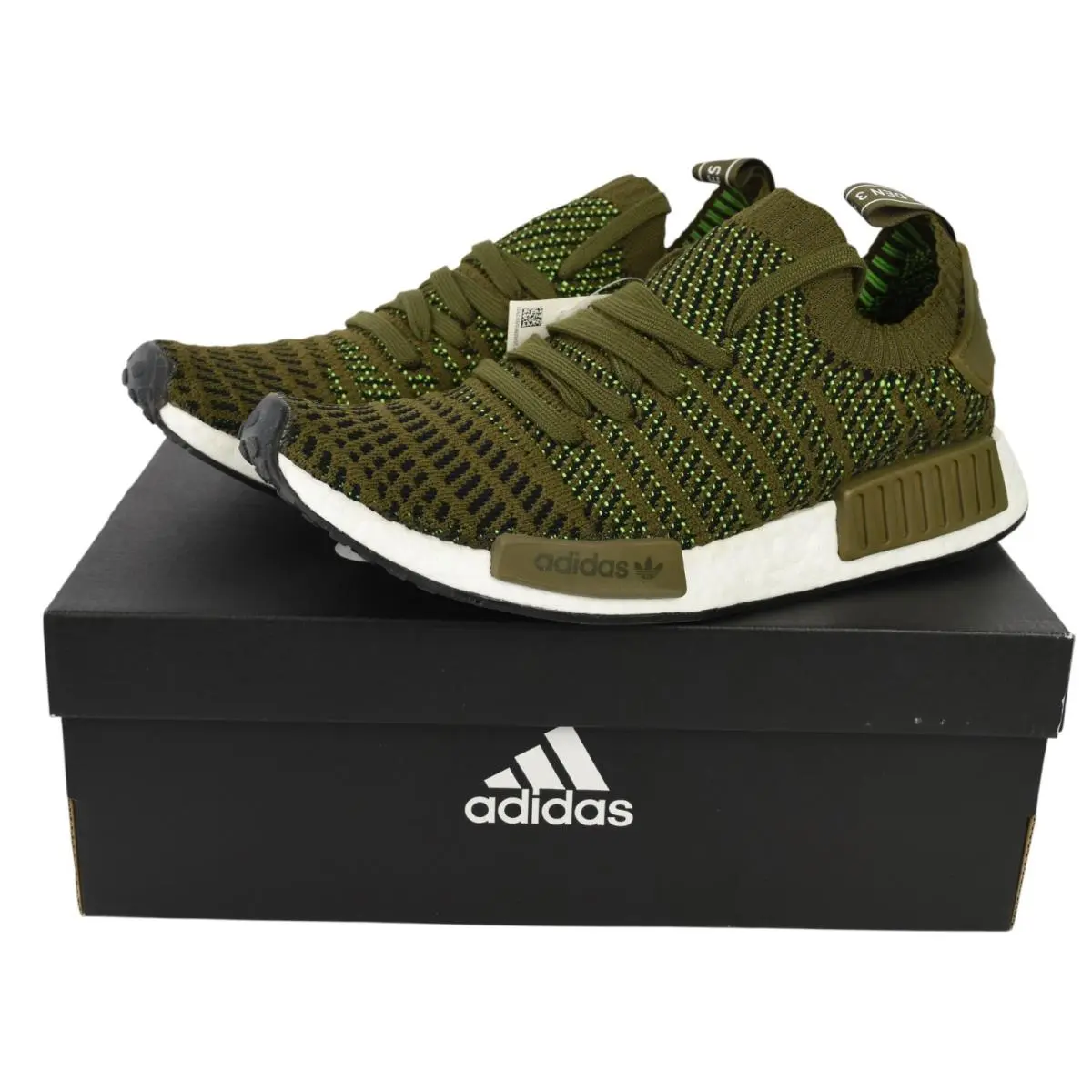 Mens Trace Green Nmd R1 Stlt Primeknit Tennis Shoes 9 by Adidas