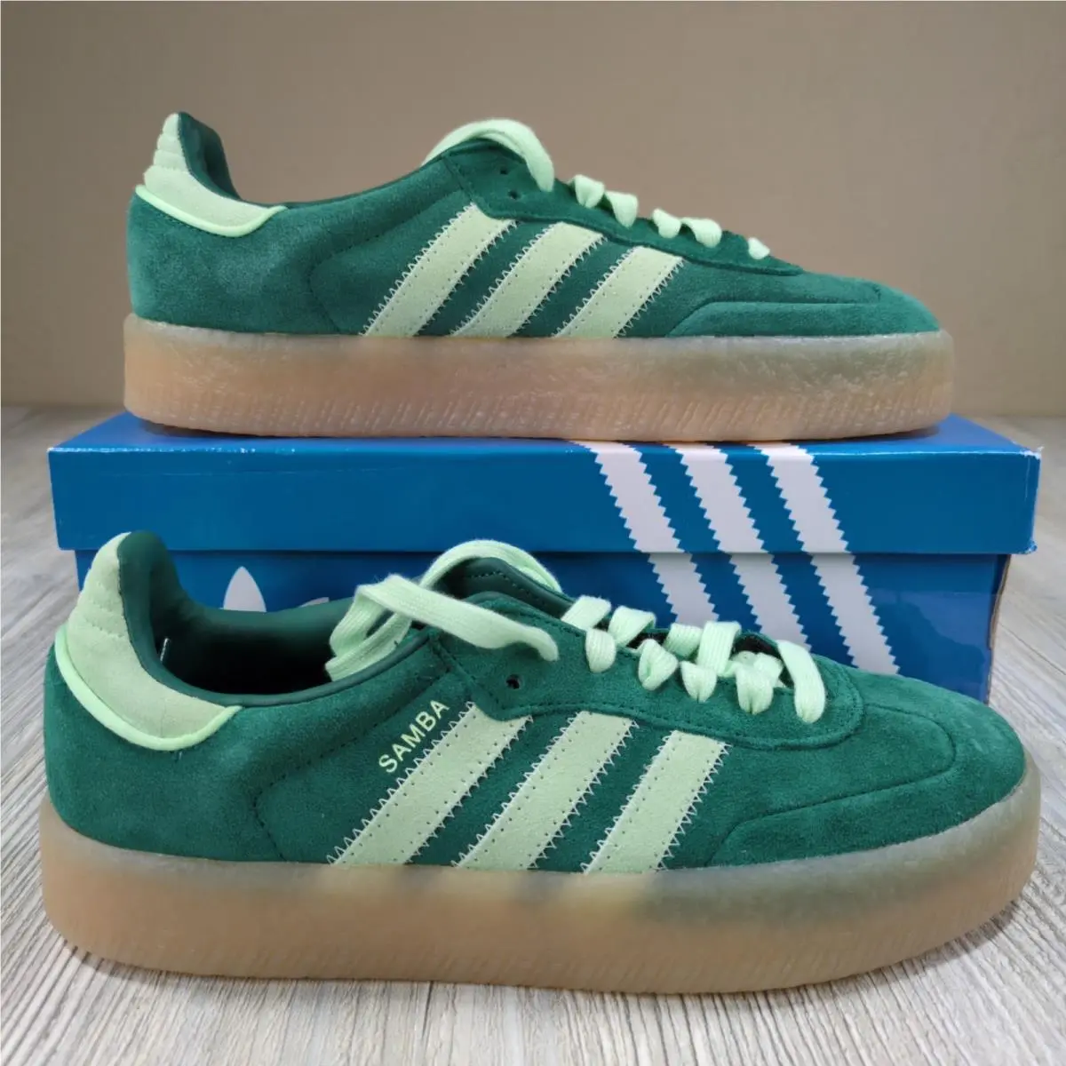 Sambae Sneaker Green/gum Womens Size 6.5 JS4499 by Adidas