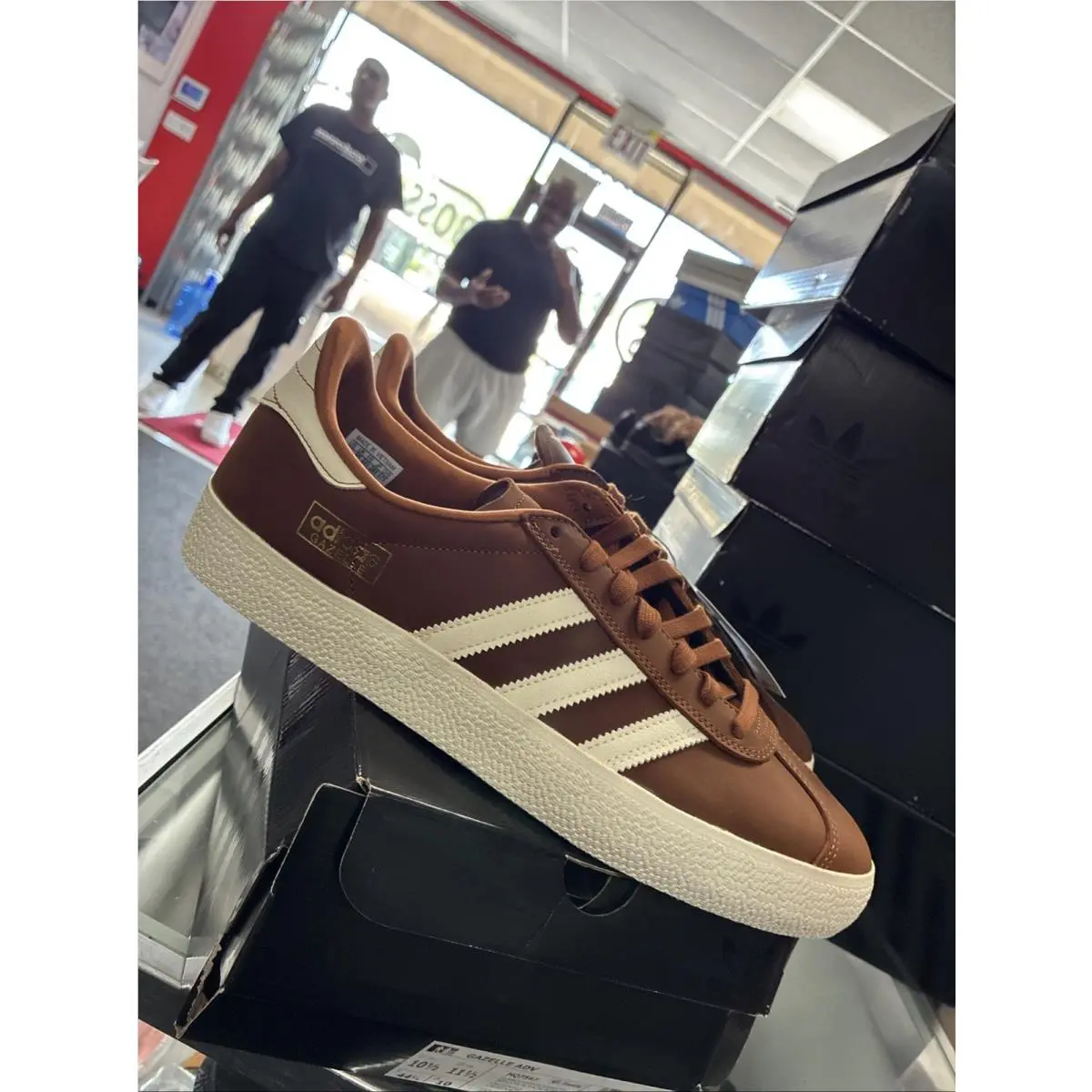 Gazelle Adv Dusky Bronze Chalk White Off White Men’s Shoes HQ7547 SZ 10.5 by Adidas