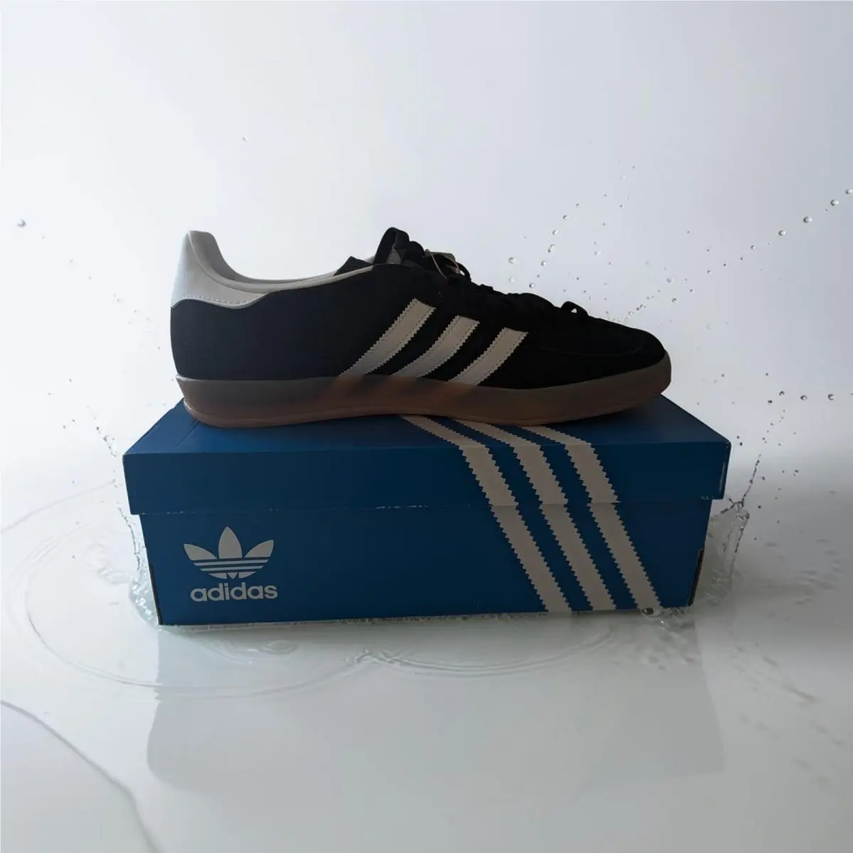 Gazelle Indoor Core Black White Gum Men`s Sneaker J12060 Size 11.5 by Adidas