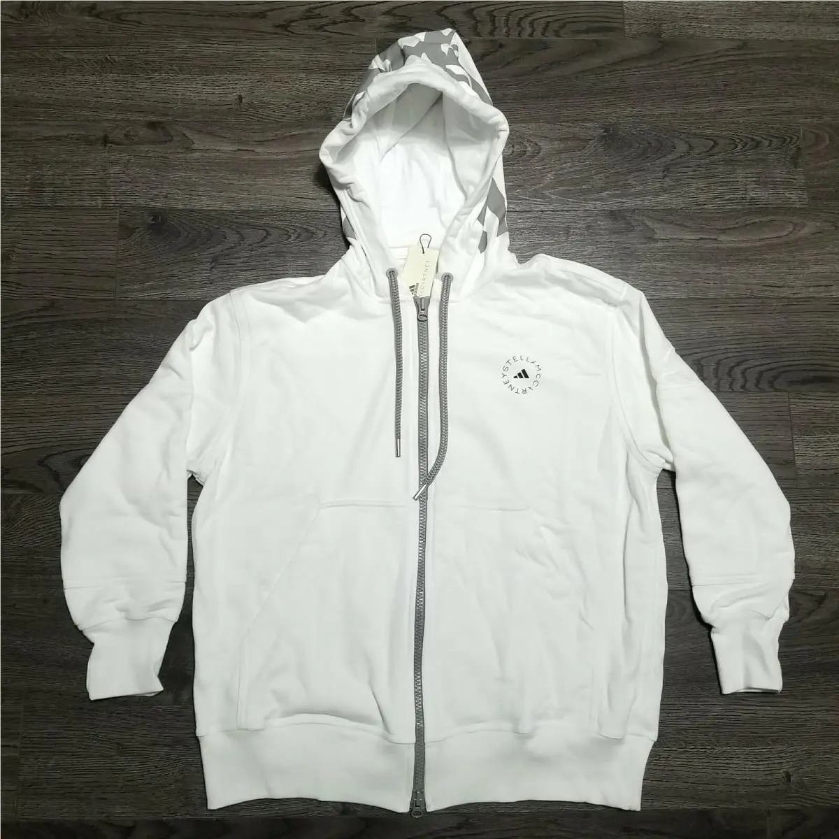 Stella Mccartney Full Zip Hoodie Jacket Womens Medium Terry White GL4259 by Adidas