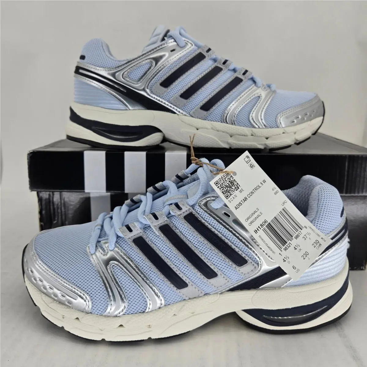 Adistar Control 5 W Light Blue Silver Navy Running Shoes IH1806 Womens 6 by Adidas