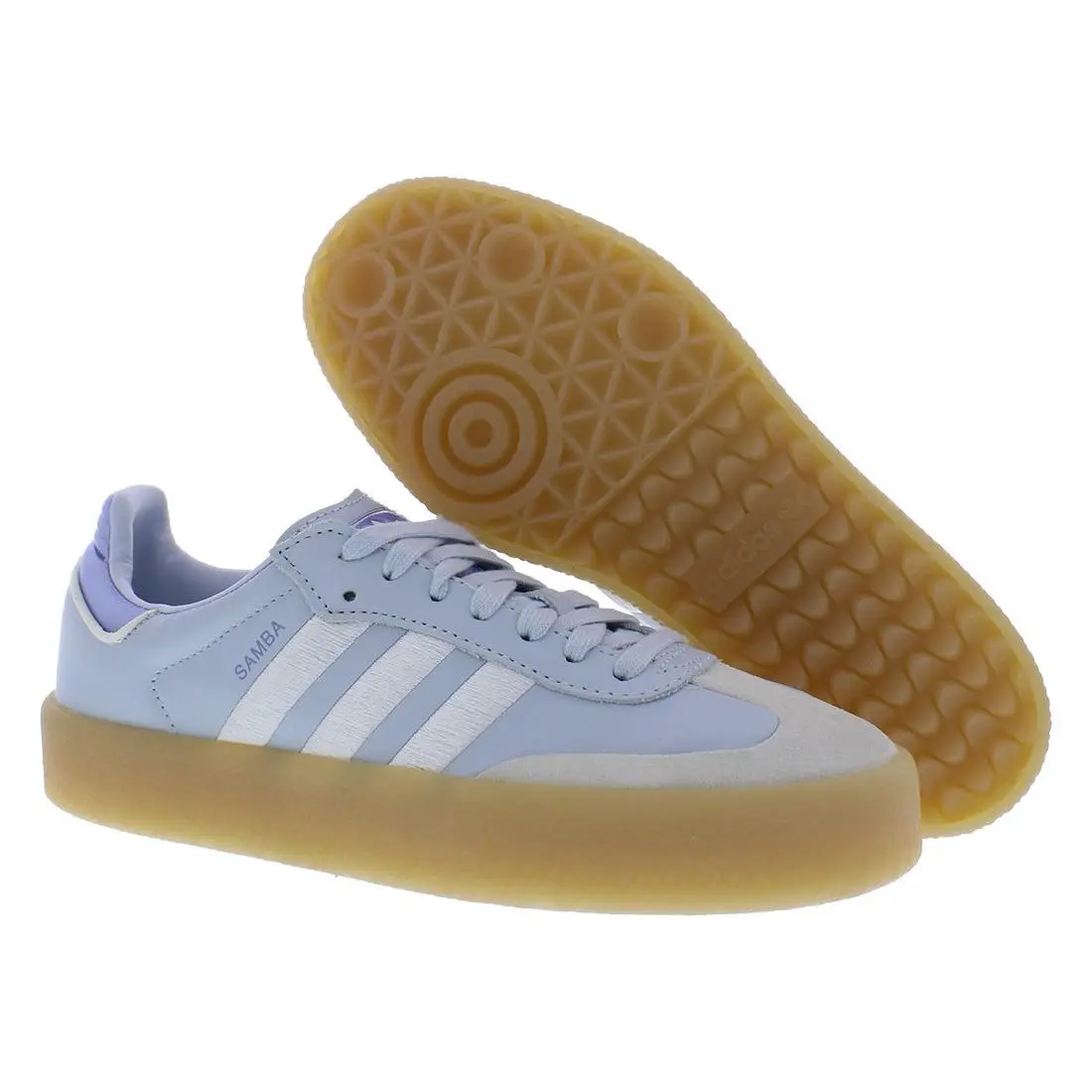 Adidas Sambae Leather Womens Shoes Size 9 Color: Halo Blue/off White