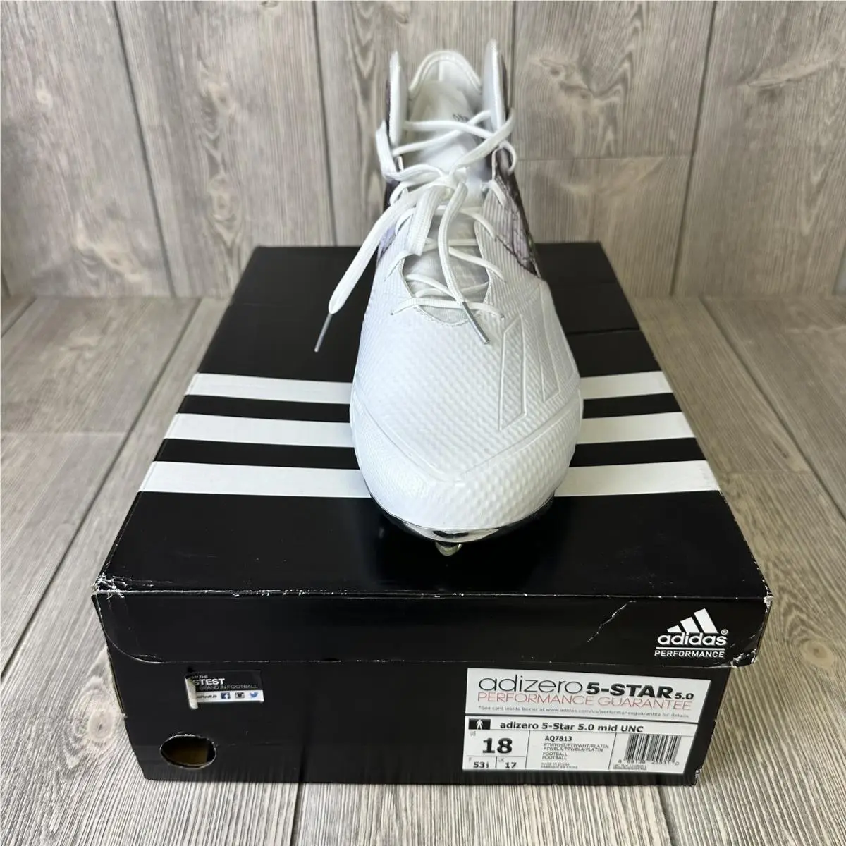 Adidas shoes - Adidas Adizero 5-Star 5.0 Mid Uncaged - AQ7813 - White (UPC: 0889139255310) 1