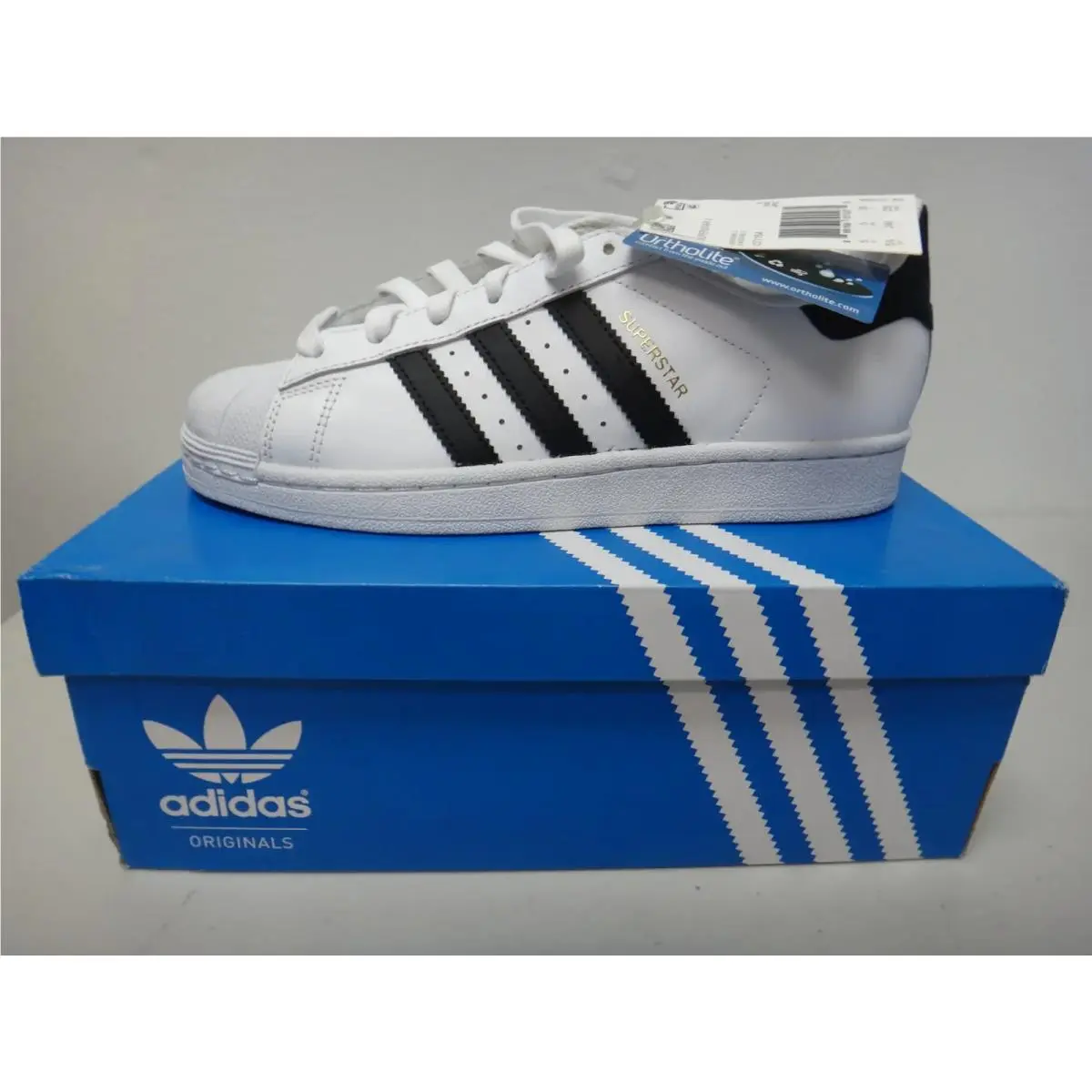 Adidas Superstar J Kids US 6 White Black Leather Shell Toe C77154