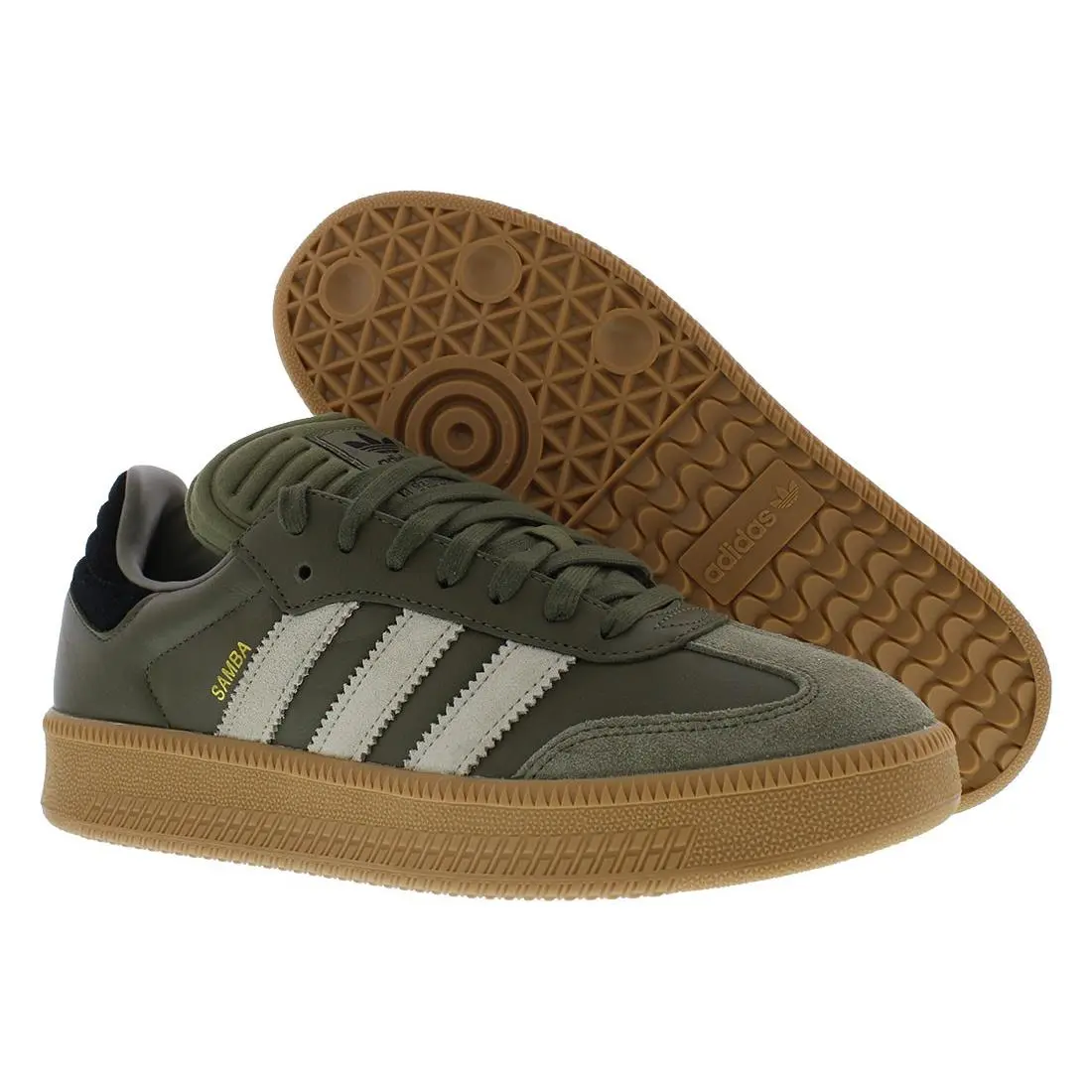 Samba Xlg Unisex Shoes Size 10.5 Color: Olive Strata/wonder Beige/gold by Adidas
