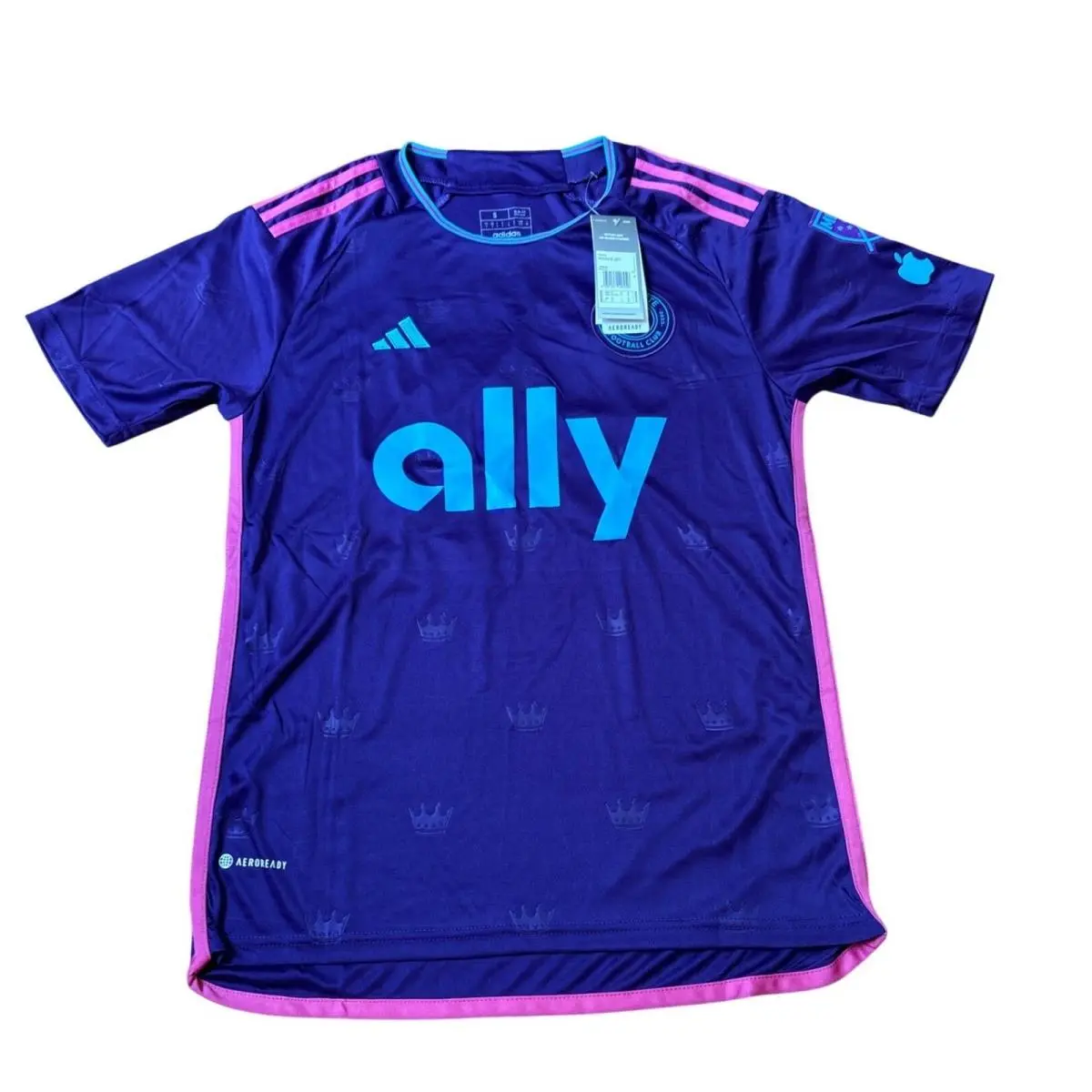 Charlotte FC Soccer Jersey Men Purple Bender 15 Size S by Adidas