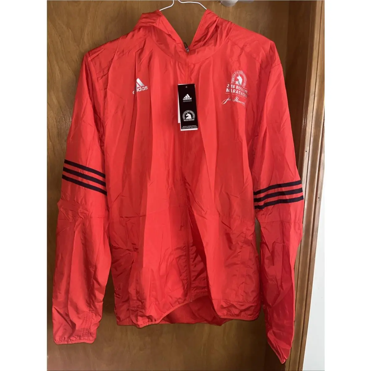 2018 Boston Marathon Large Full Zip Hooded Jacket B67 by Adidas