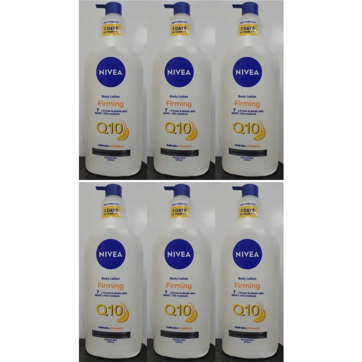 Nivea Skin Firming Sheer Hydration Body Lotion with Q10 Vitamin C 21 oz-6 Pack