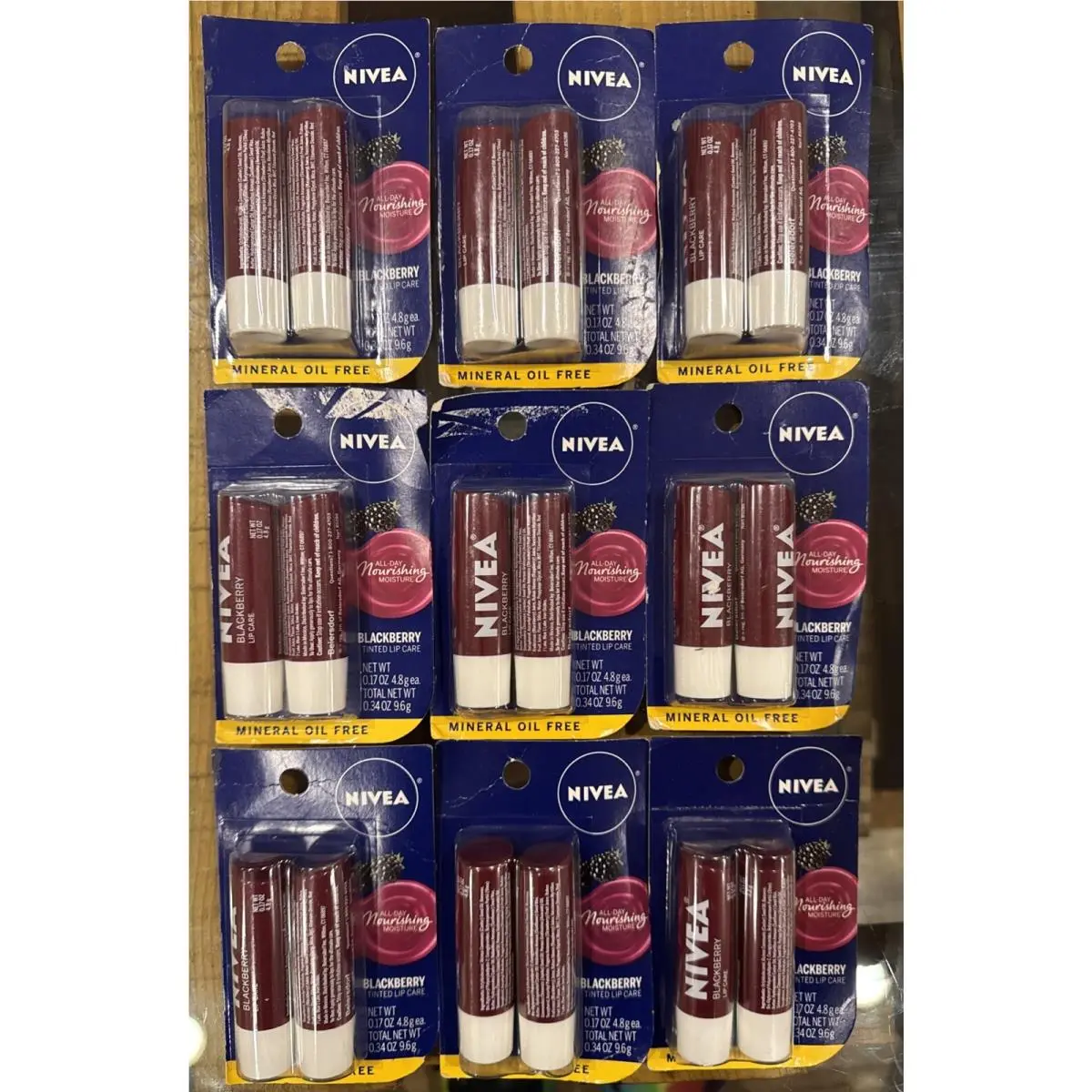 9 x 2 Pack  Blackberry Tinted Scented Lip Care 0.17 oz Balm by Nivea