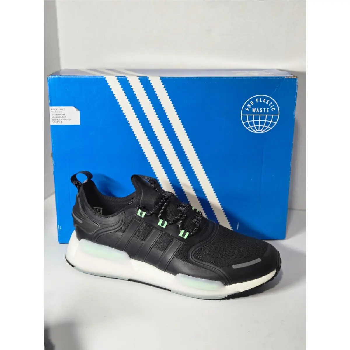 Adidas Men`s Sneakers Size 13 Black/white/green NMD_V3 Running Shoes