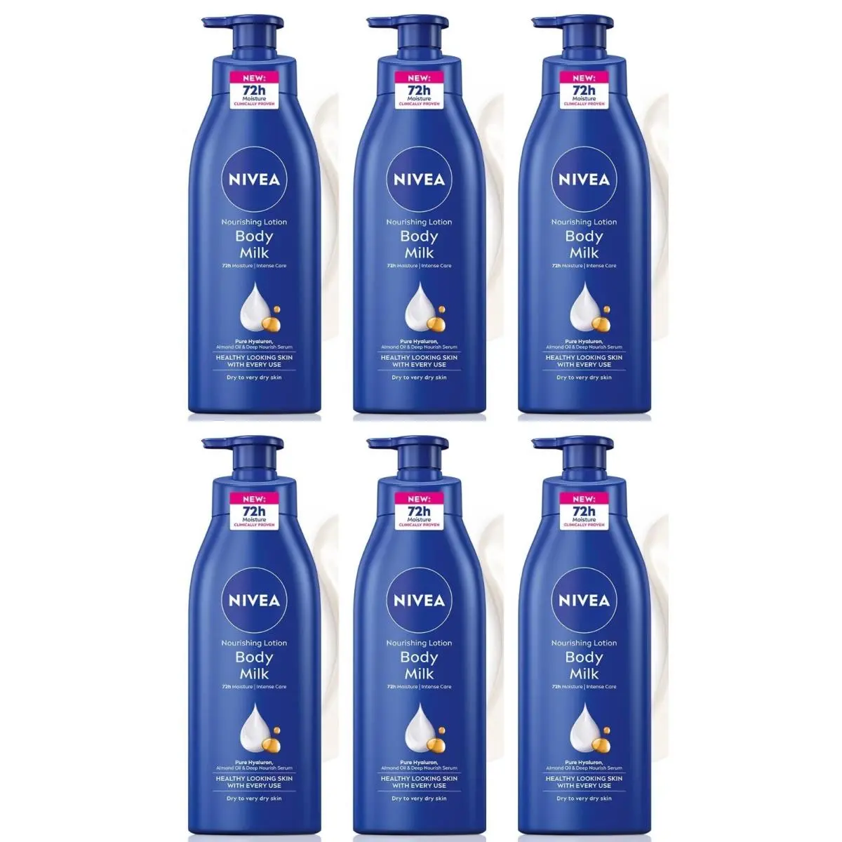 Nourishing Lotion Body Milk Richly Caring For Very Dry Skin 400ml 6 Pack by Nivea