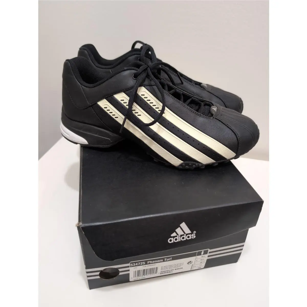 Climacool Phenom Lo Men`s Baseball Turf Cleats Black/white Sz 11 by Adidas