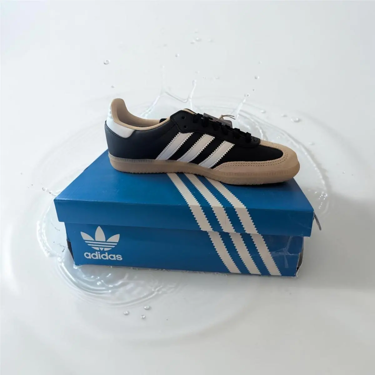 Samba OG J `cream Black Satin` Kids - JQ8555 Big Kid Size 4 by Adidas