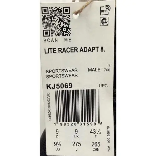 Adidas shoes - LITE RACER ADAPT 8.0 - LITE RACER ADAPT - KJ5069 - BLACK (UPC: 198328315996) 5