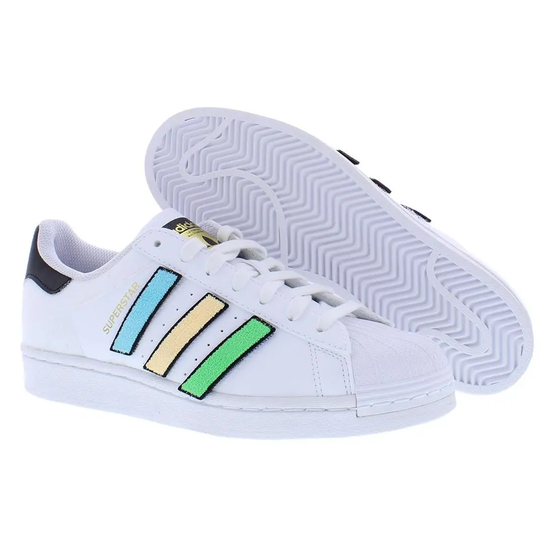 Superstar GS Boys Shoes Size 6 Color: White/black/multicolored by Adidas