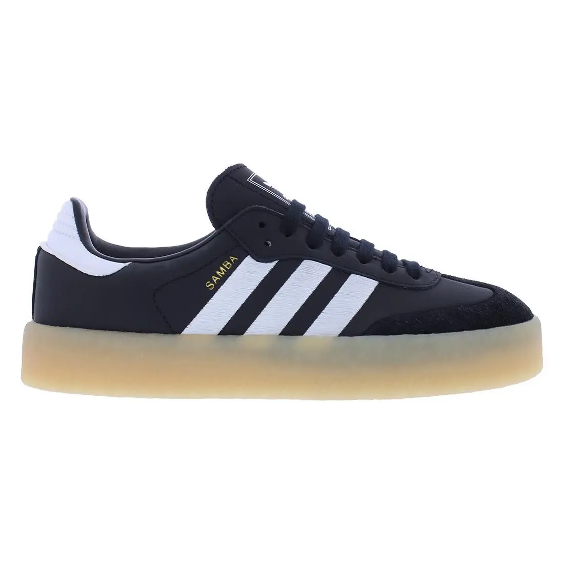 Adidas Sambae Leather Womens Shoes Size 5 Color: Core Black/silver/gum - Core Black/Silver/Gum, Main: Black