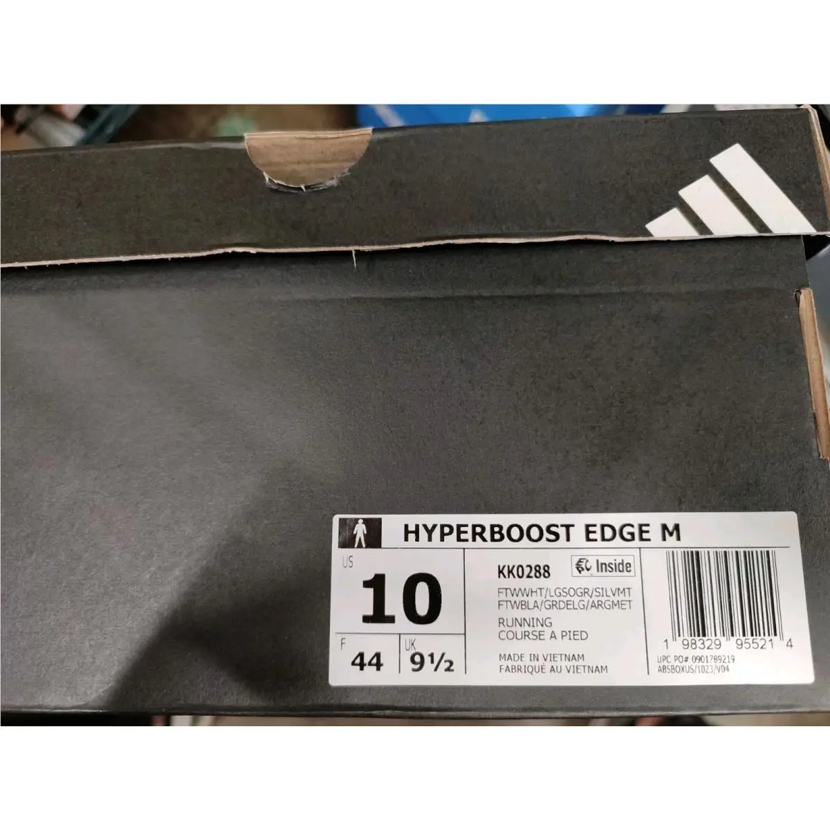 Adidas Hyperboost Edge White Light Grey Silver KK0288 Men`s Size 10