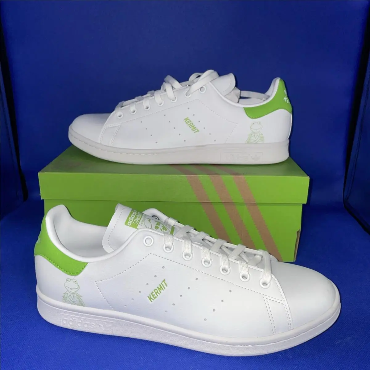White Men`s Sneakers Size 12 Stan Smith Kermit The Frog Muppets W Box by Adidas
