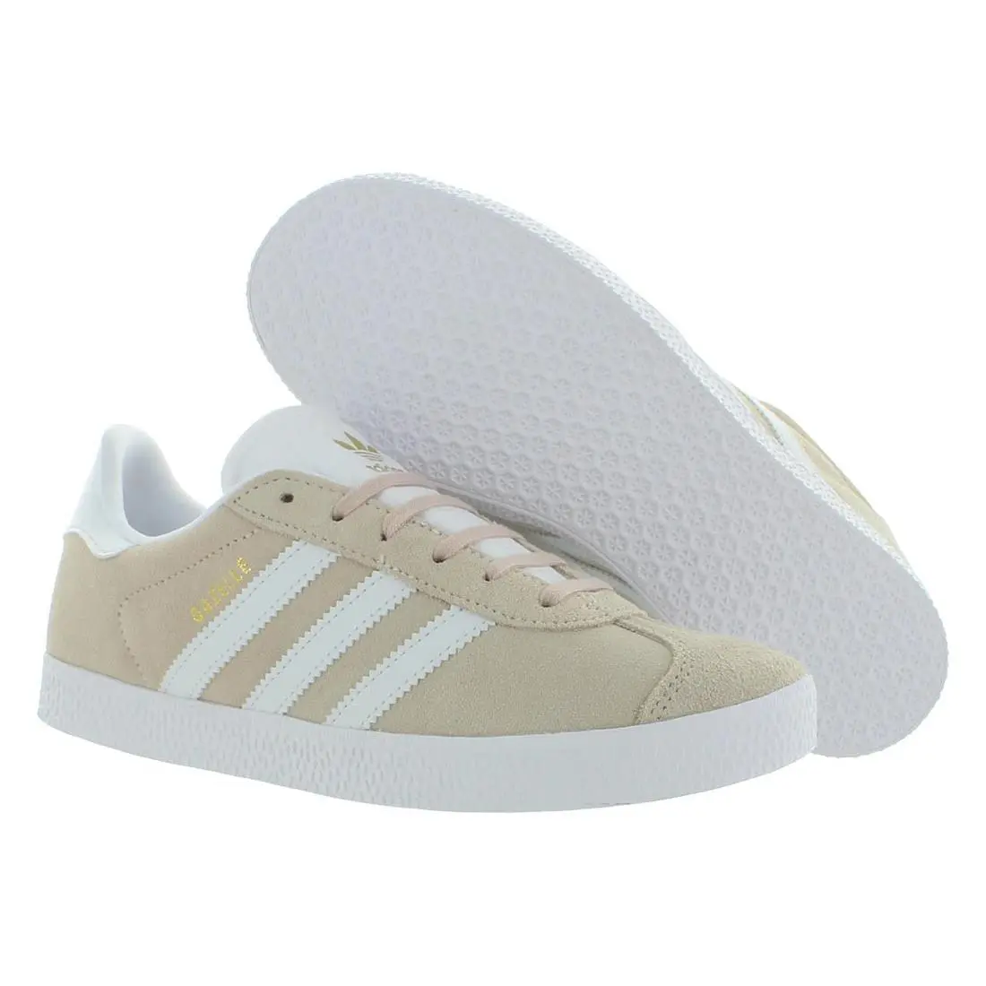 Adidas Gazelle Gs Girls Shoes Size 5.5 Color: Beige/white-beige