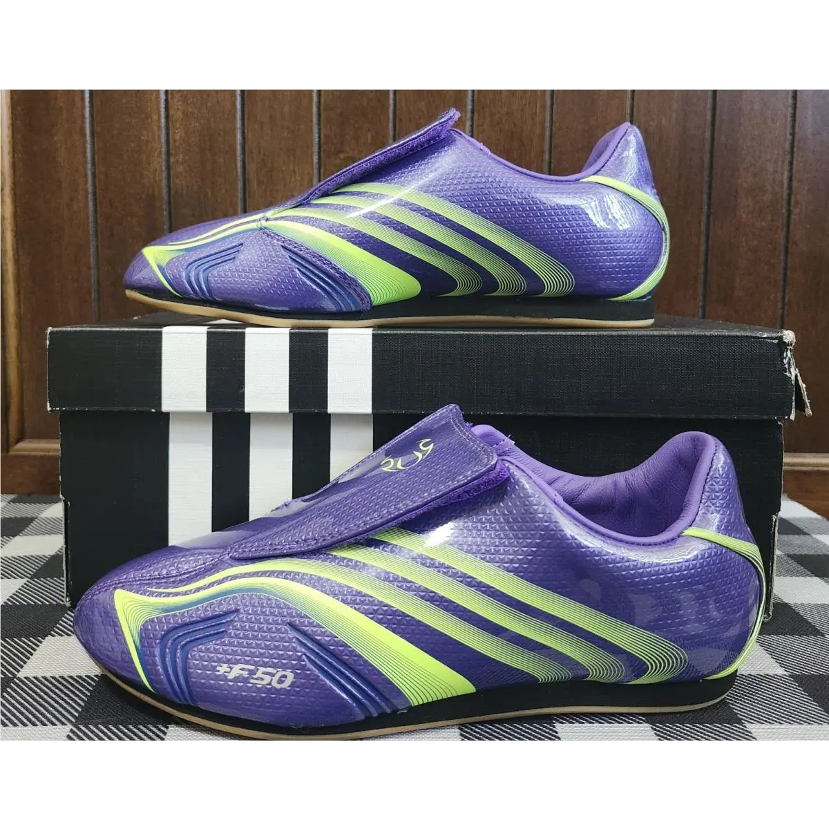 Purple Taekwondo F50 W JR6025 Slip ON Hook N Loop Size 5.5W or Size 4Y by Adidas