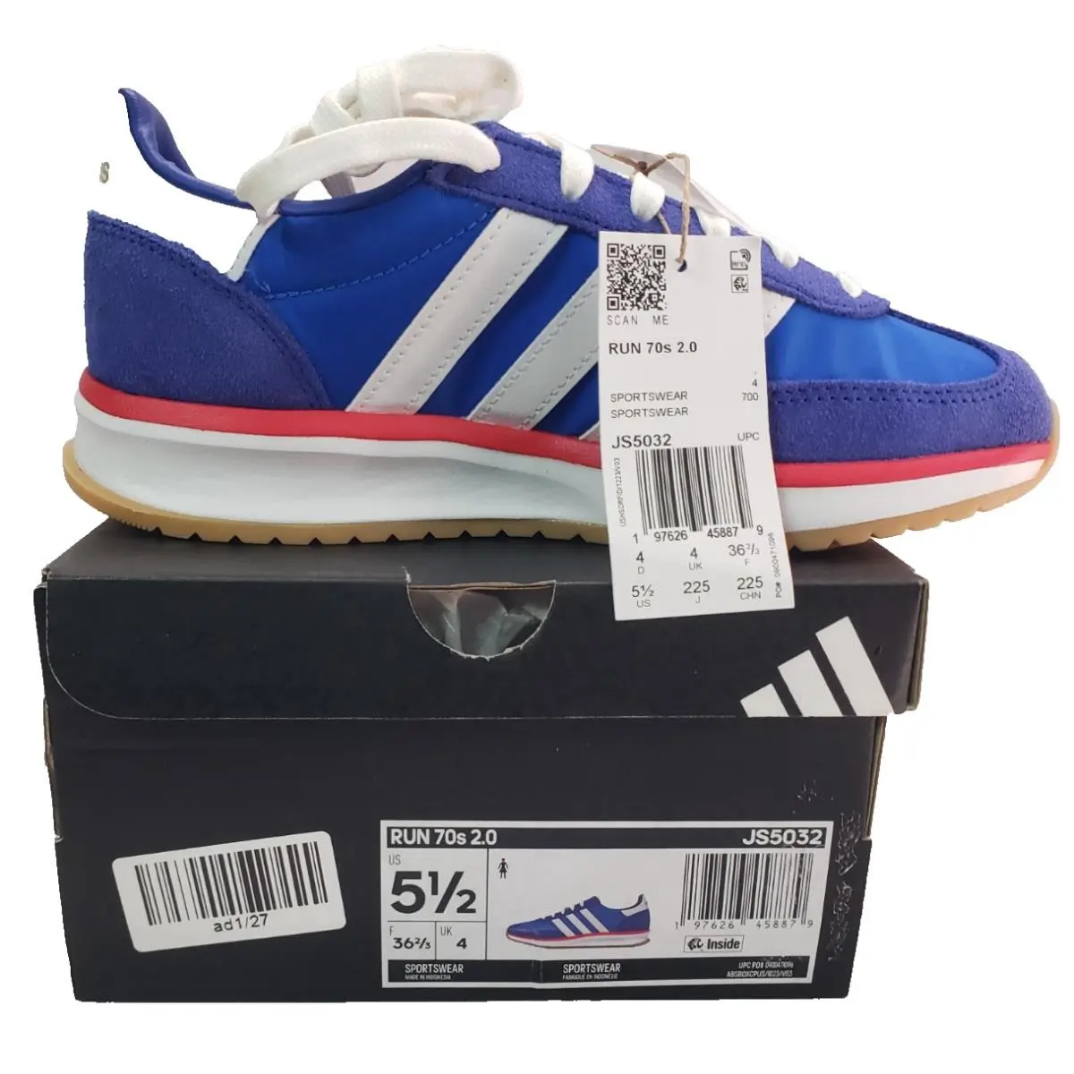 Adidas shoes - adidas Run - Run - Bright Royal/White/Pure Ruby (UPC: 197626458879) 3
