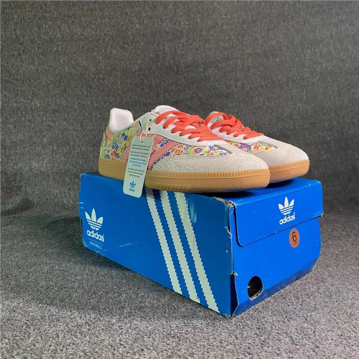 Originals Shoes Womens Size 6 Multicolor Floral Suede Sneakers Gum Sole by Adidas