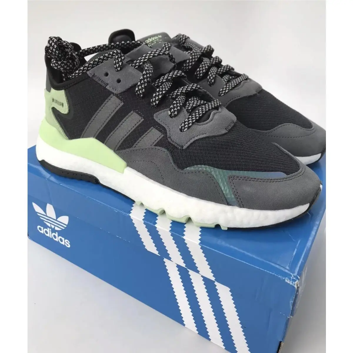 Adidas shoes - adidas Nite Jogger - Nite Jogger - FV3871 - Tech Ink/Black/Glow Green (UPC: 0193104428150) 2