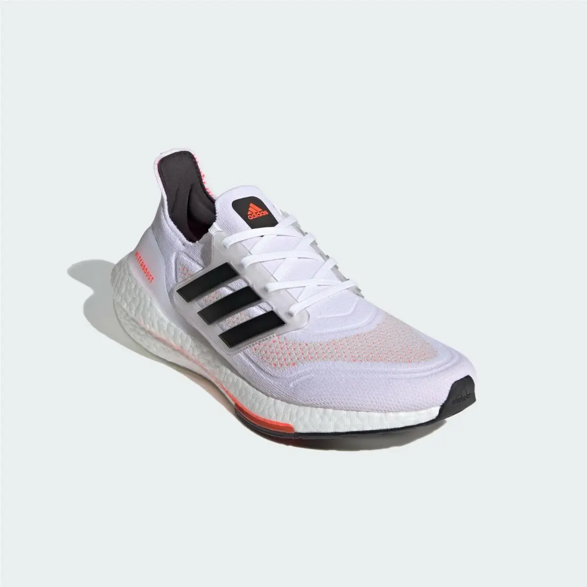 Men`s  Ultraboost 21 Running Shoes White / Black / Red Sz 8 S23863 by Adidas