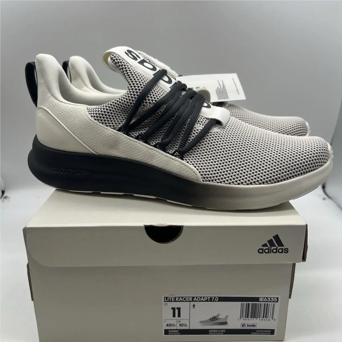 Lite Racer Adapt 7.0 White Black Men`s Size 11 by Adidas