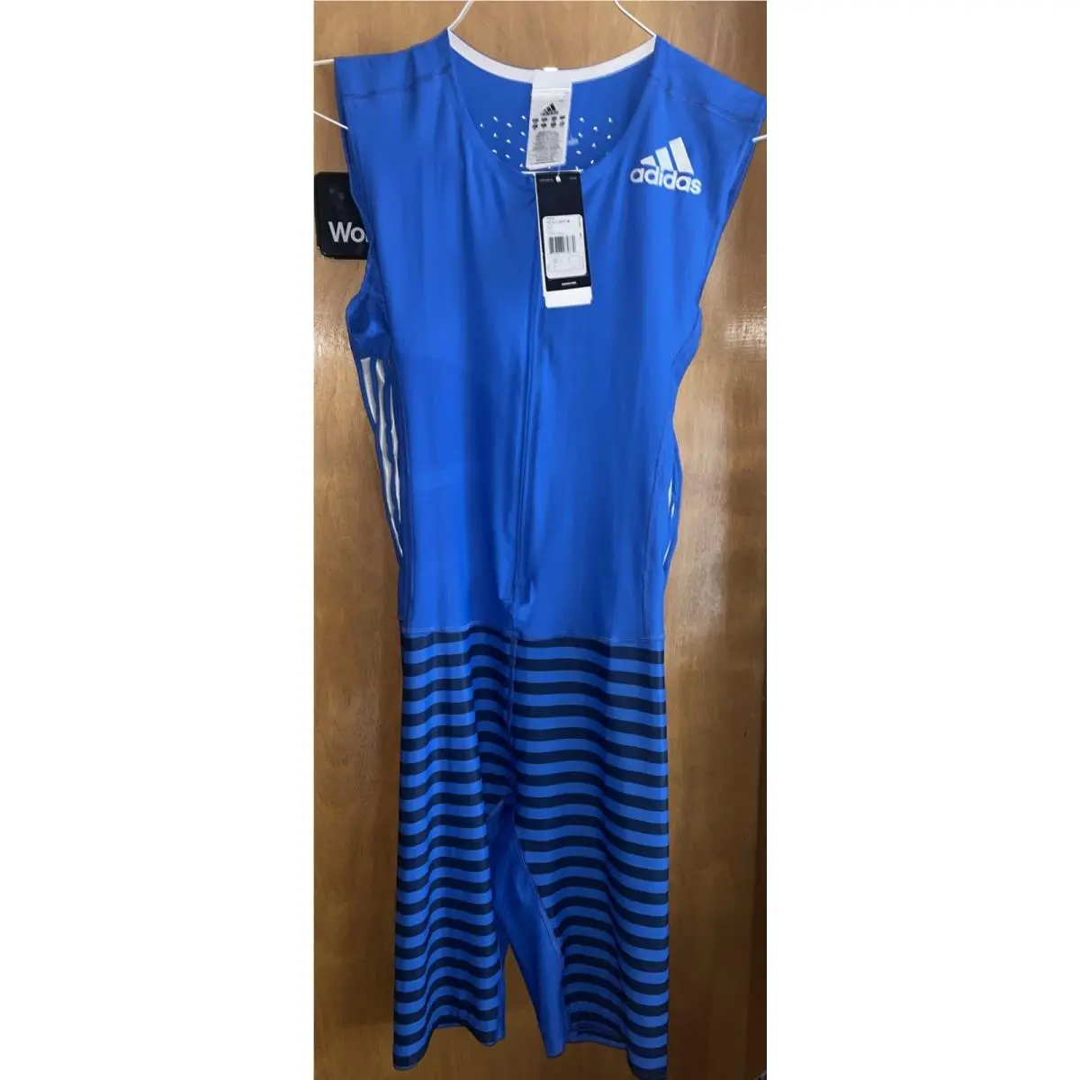 Adidas Adizero Sprint Suit Track Speedsuit Blue L. Zip Compression