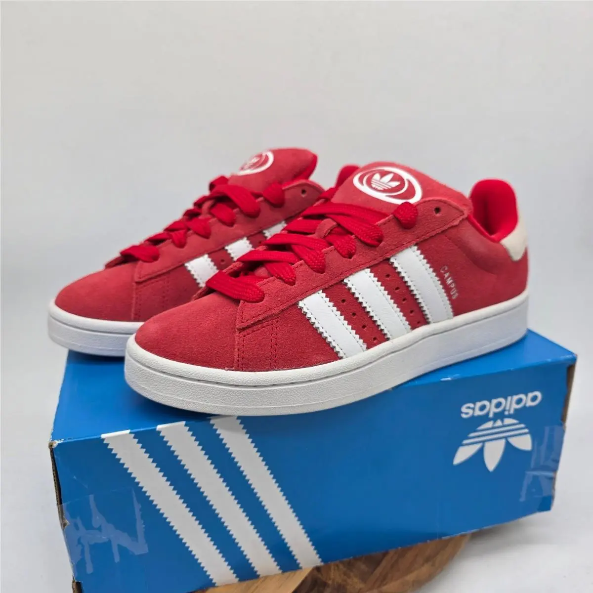 Campus 00s J Better Scarlet Red White Suede Sneakers IG1230 Kids 6.5Y by Adidas