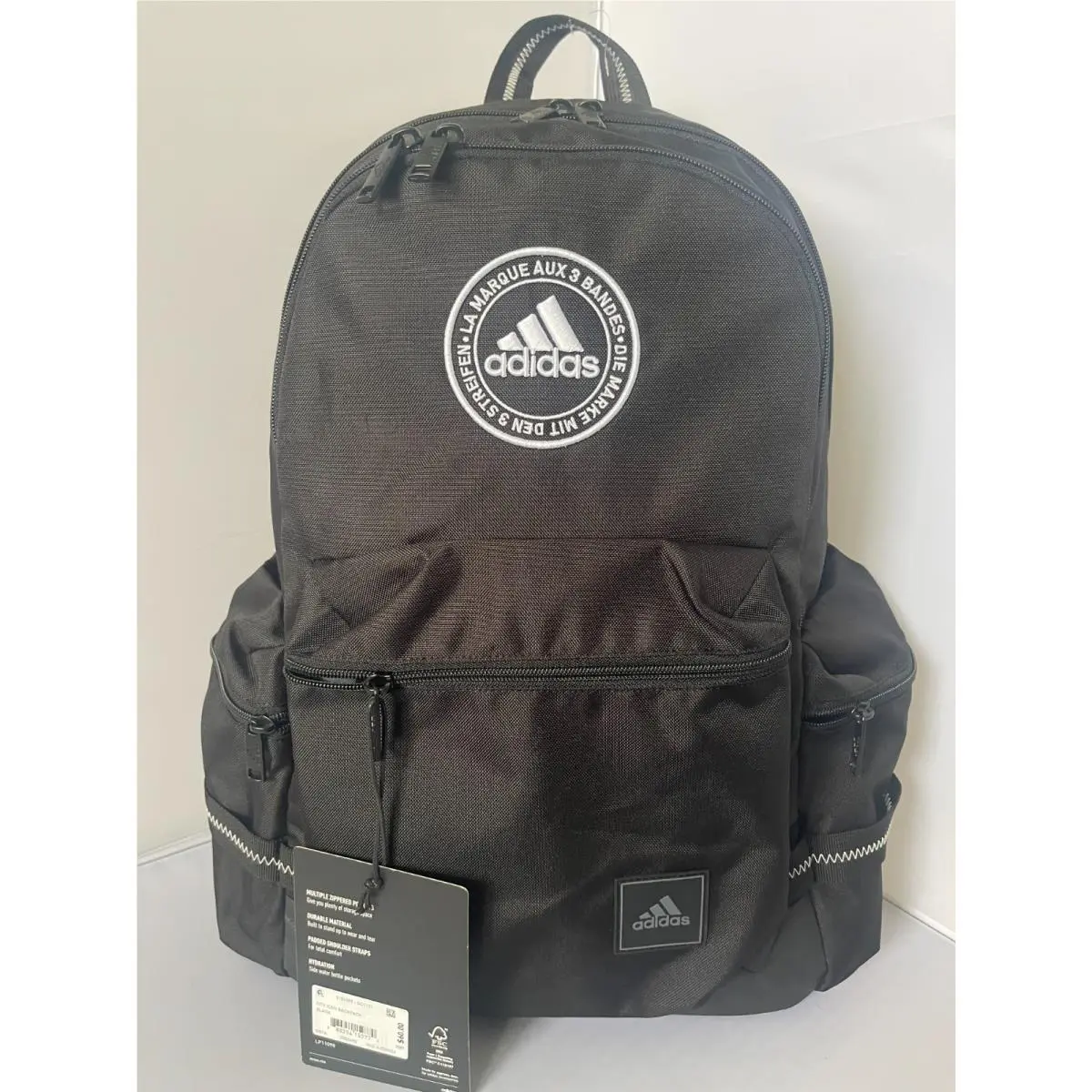 Adidas City Icon Unisex Osfa 17 Backpack Laptop Black Wipe Clean