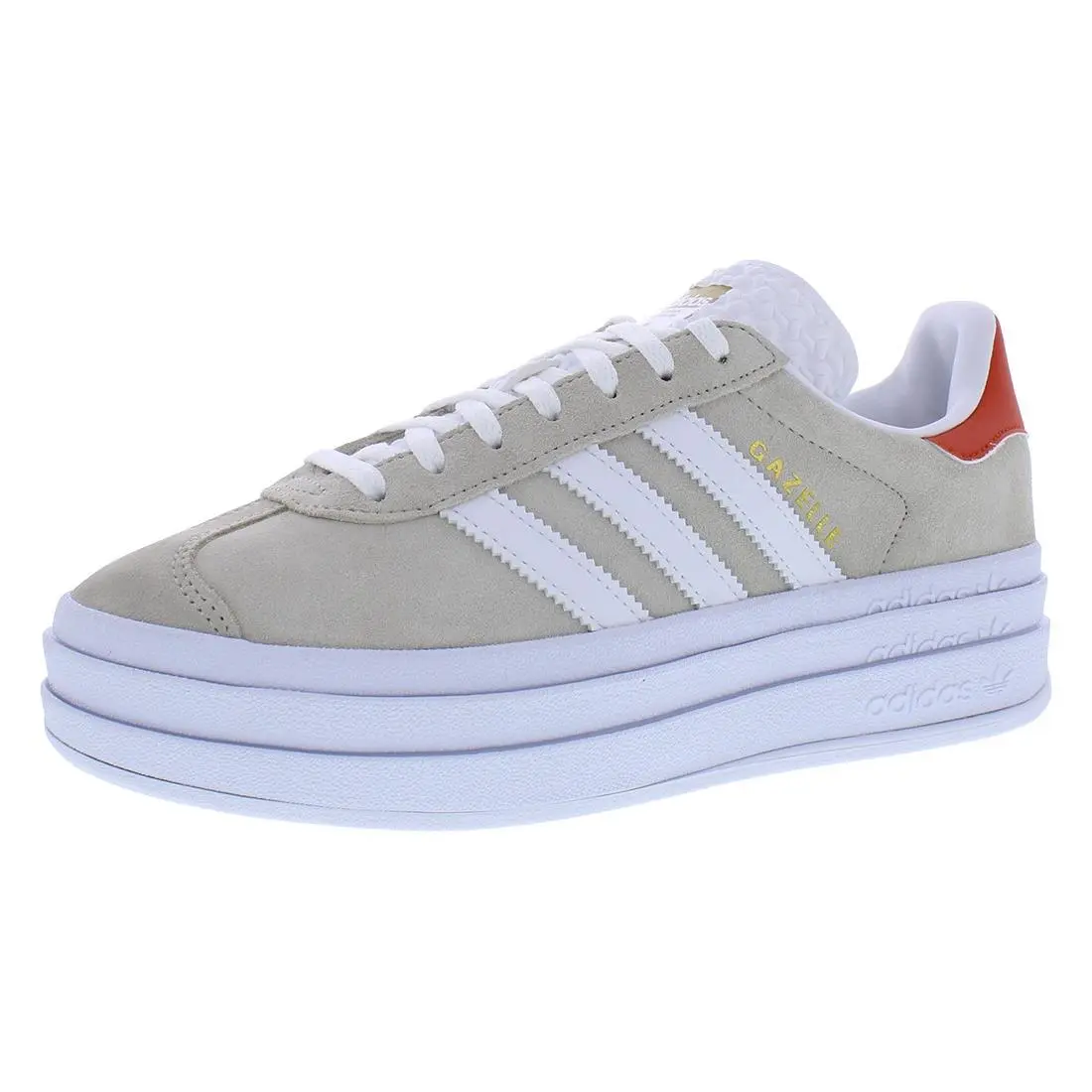 Adidas Gazelle Bold Suede Womens Shoes Size 5.5 Color: Khaki/white/orange