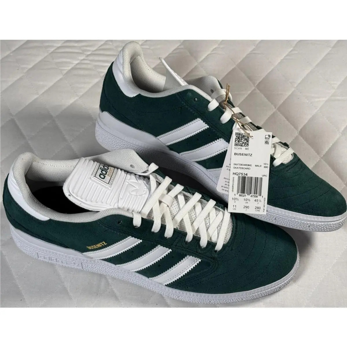 Busenitz Men’s Skate Shoes Green/white HQ7534 Size 11 w/ Box by Adidas