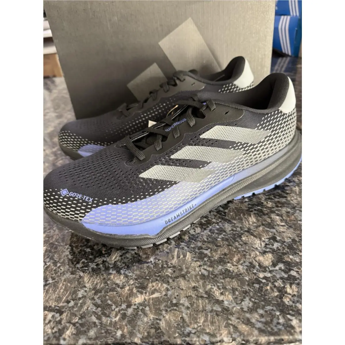 Supernova Gore-tex Black Grey Cobalt Blue - ID6307 Sz 12 Shoes. Sneakers by Adidas