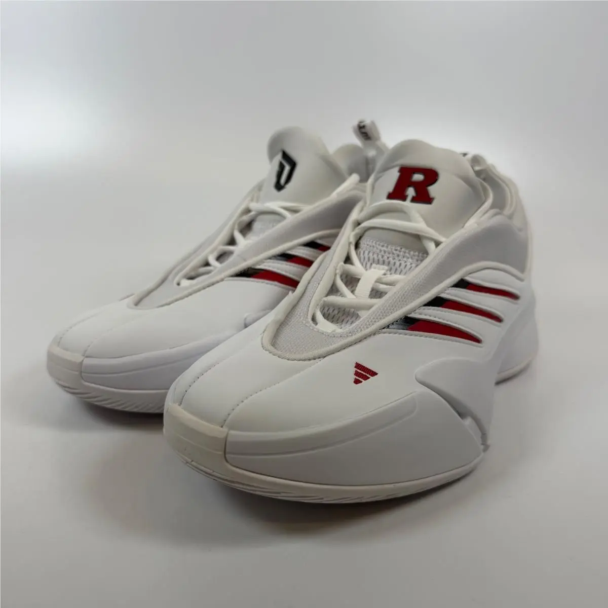 Dame 9 Rutgers Scarlet Knights PE White Red JH6134 Mens Basketball Sz 11 by Adidas