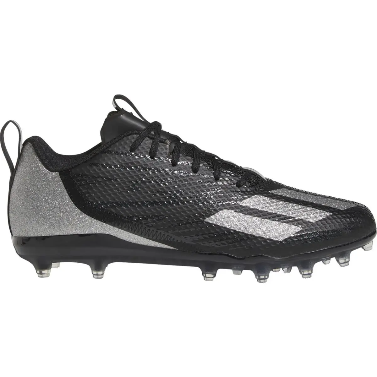 Men`s Adizero Spark Football Cleats - Black/night Metallic/black US 10 by Adidas