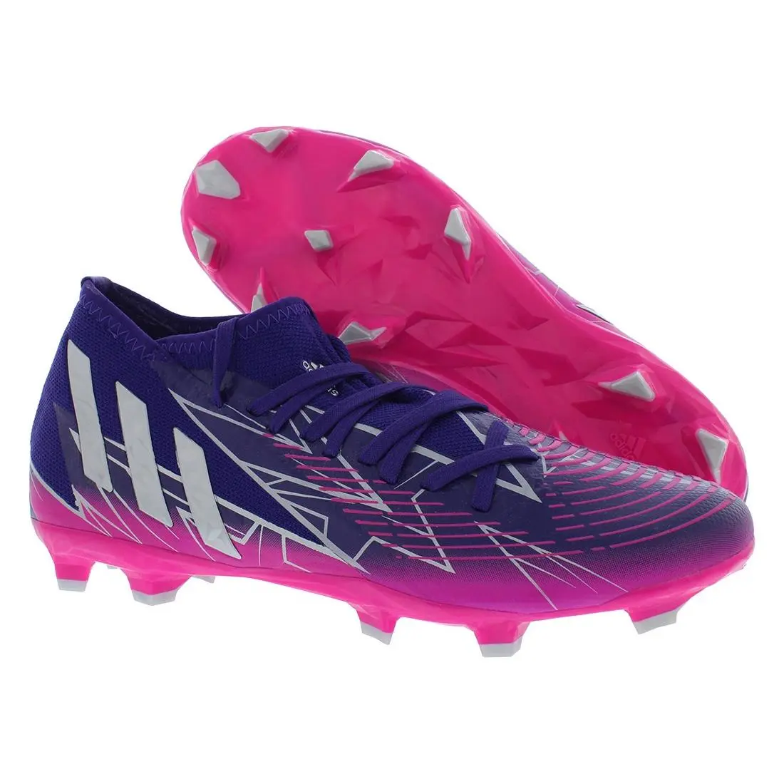 Adidas Predator Edge.3 Firm Ground Mens Shoes Size 10 Color: College - College Purple/Silver Metallic/Team Shock Pink, Main: Purple