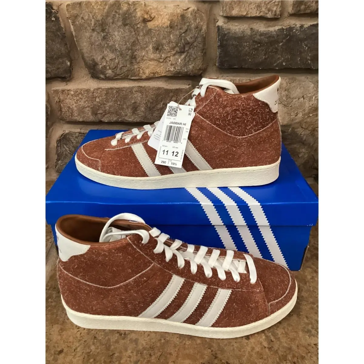 Jabbar Hi Brown Suede Mens 11 JP6510 High Top Sneaker by Adidas