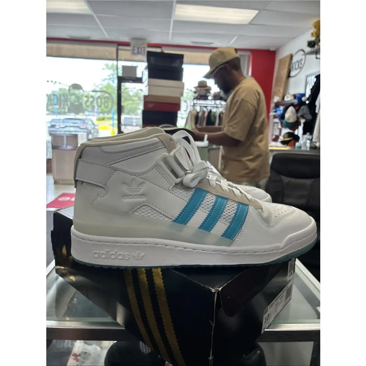 Adidas shoes - adidas Originals - Originals - H01019 - Footwear White/ Signal Cyan/ Grey One (UPC: 195732987863) 3