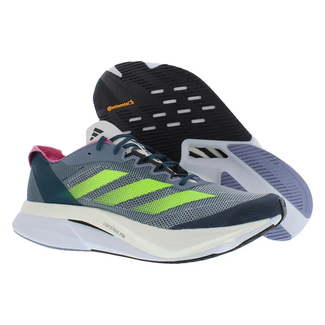 Adidas Adizero Boston 12 Womens Shoes Size 11 Color: Arctic Night/lucid - Arctic Night/Lucid Lemon/Carbon, Main: Blue