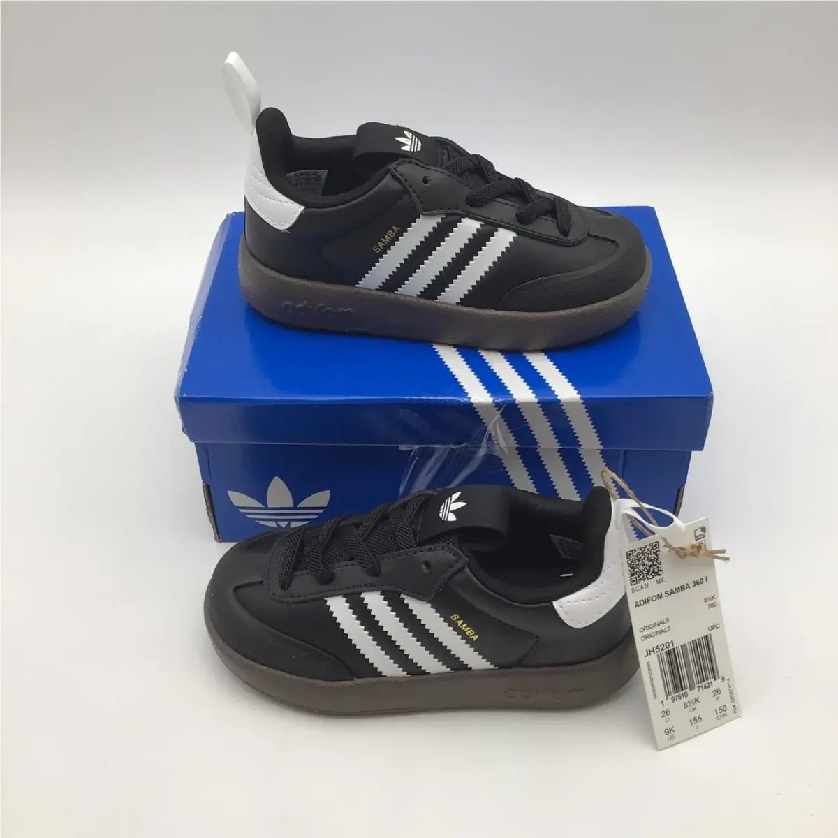 Adifom Samba 360 Infant Kids Sneakers Black White Gum JH5201 Size 9K by Adidas