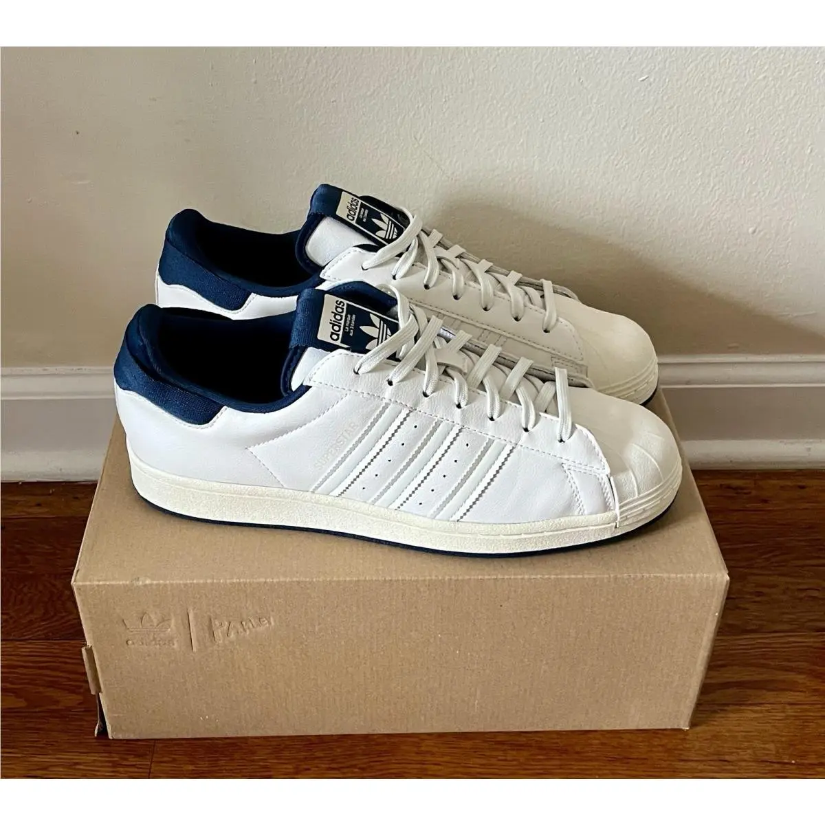 Adidas X Parley Superstar Men`s GW2045 Chalk White/crew Navy Size 10.5