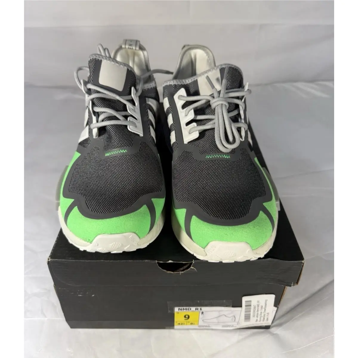 Adidas NMD_R1 Grey Screaming Green GZ9275 Sz 9