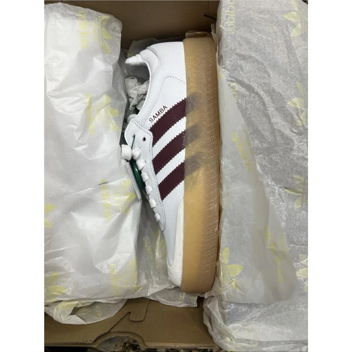 Adidas Originals Sambae White Shadow Red Women`s Casual Shoes JP5610 Size 8.5