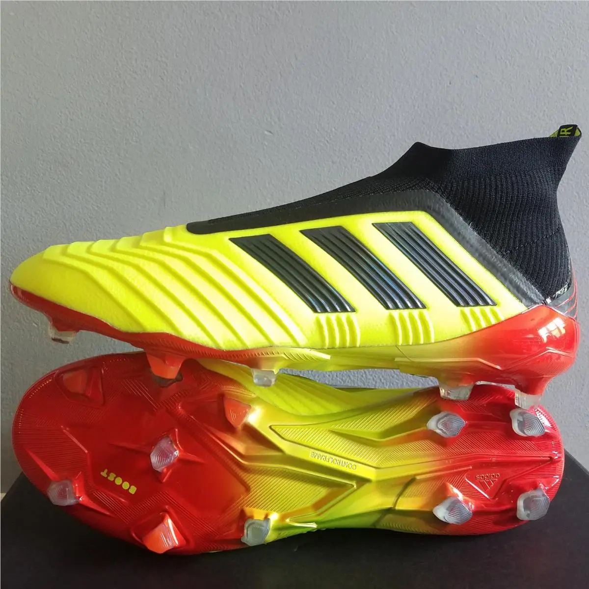 Predator 18+ Plus 18.1 Boost FG 2018 World Cup Laceless Yellow 18 Cleats by Adidas