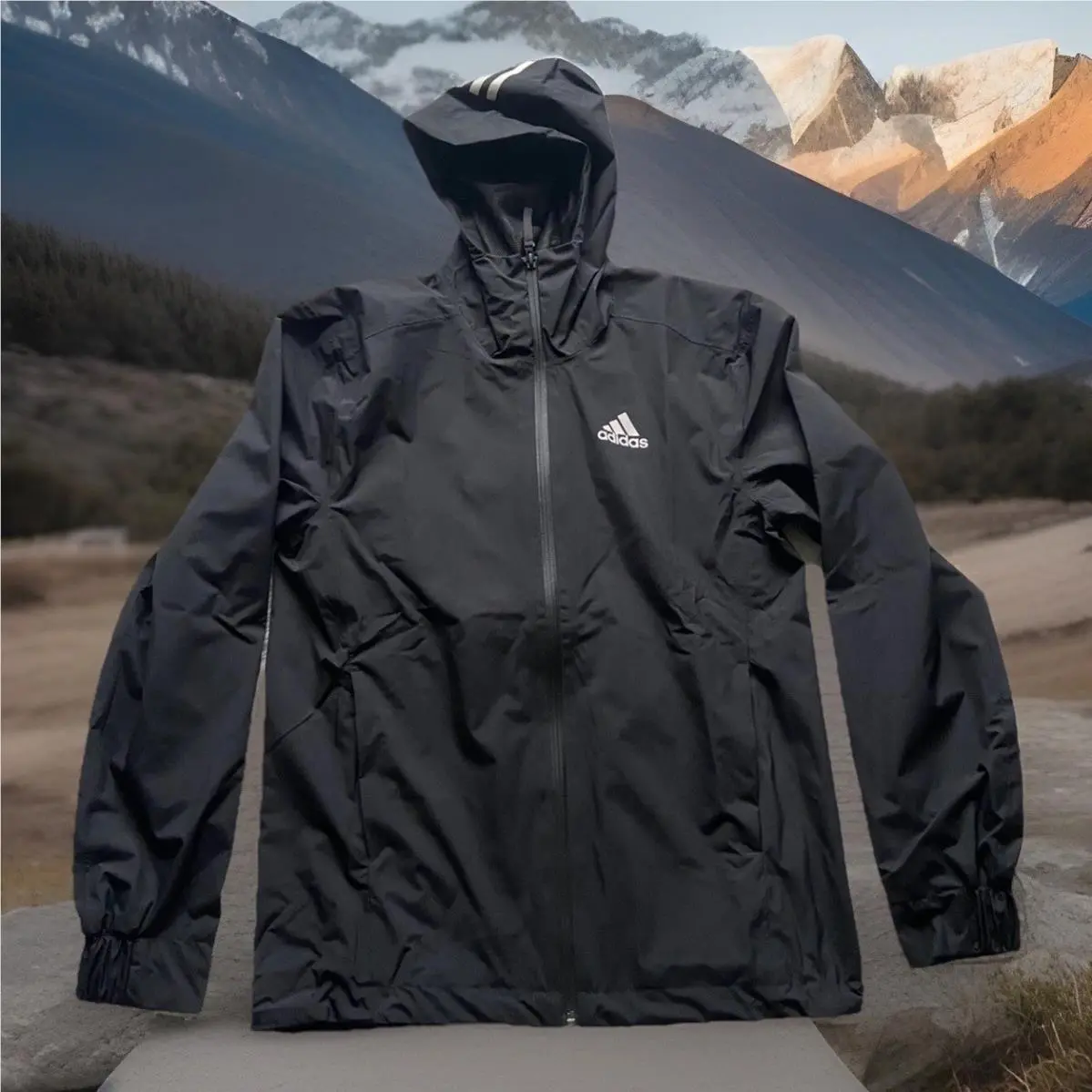 Teamwear Bsc WP Rain Jacket Black FI0574 Men’s Size XS by Adidas