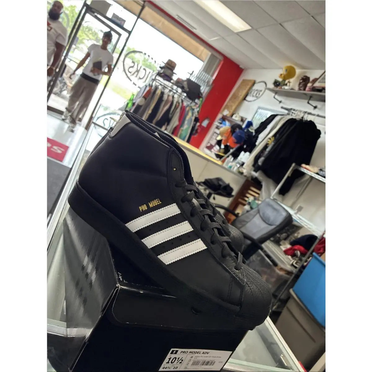 Originals Pro Model Adv Core Black Footwear White IE6593 Men`s Size 10.5 by Adidas